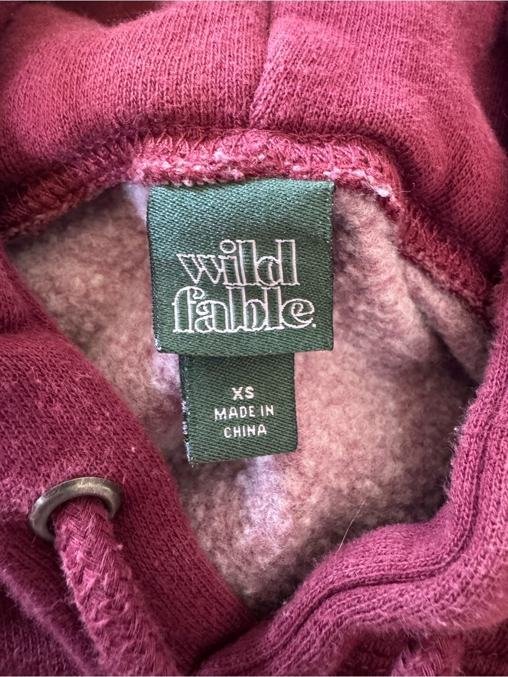wild fable Burgundy Cropped New York Hoodie - Picture 3 of 3
